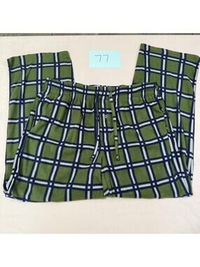Royal Class Green Plaid Polyester Pajama Pants Size L